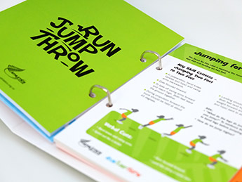 Angle Limited Auckland Catalogue & manual design services Athletics New Zealand Run Jump Throw manual example