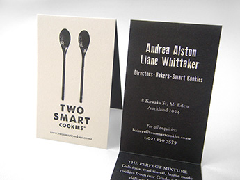Angle Limited Auckland Stationery design services Two Smart Cookies business card example