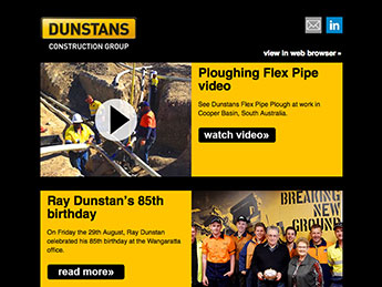 Angle Limited Auckland Email newsletter design service Dunstans email newsletter example