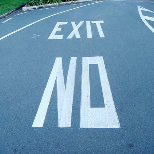 Angle Limited funny signage exit no road markings auckland