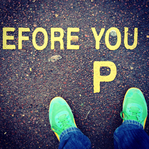Before you p road marking photographed by Angle limited