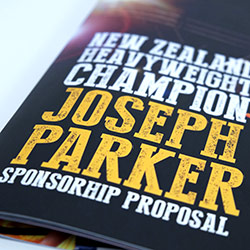 Joseph Parker sponsorship proposal designed by Angle Limited