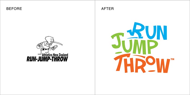 Rebranding by Angle Limited Auckland for Athletics New Zealand Run Jump Throw