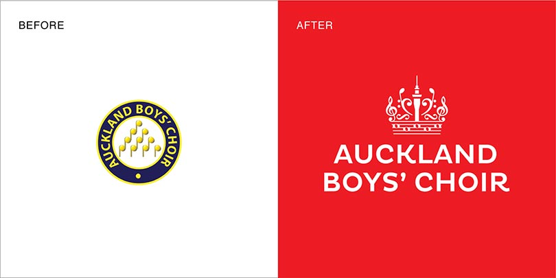Rebranding by Angle Limited Auckland for Auckland Boys' Choir